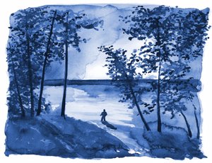 Blue Forest Lake Solitude by RodMacIver