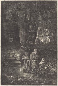 Flemish Interior by Rodolphe Bresdin