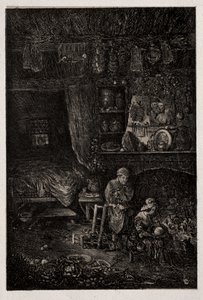 Flemish Interior by Rodolphe Bresdin