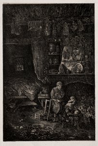 Flemish Interior, 1856 by Rodolphe Bresdin