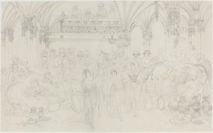 Interior: Dancing Girls Entertaining Chieftains by Rodolphe Bresdin