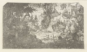Landscape with Resting Travelers by Rodolphe Bresdin