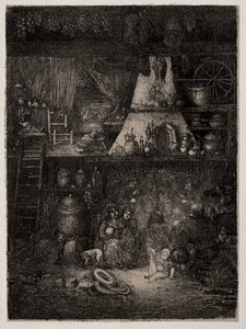 Peasant Interior in the Haute-Garonne by Rodolphe Bresdin