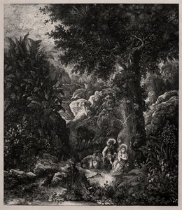 Rest on the Flight into Egypt with a Saddled Donkey, 1871 by Rodolphe Bresdin