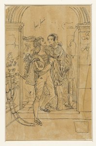 Romeo and Juliet in 15th Century Costume by Rodolphe Bresdin