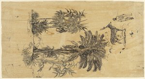 Study Sheet with Palm Trees in Two Groups by Rodolphe Bresdin