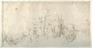 A castle on a crag by Roelandt Jacobsz. Savery