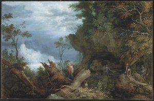 Mountainous Landscape with an Entrance to a Mine by Roelandt Jacobsz. Savery