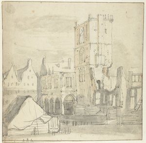 Ruins of the Old Town Hall, Amsterdam, After the Fire of 1652 by Roelant Roghman (attributed to)