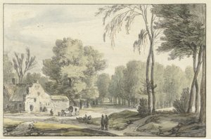 Landscape with a Carriage in Front of a Farmhouse by Roelant Roghman
