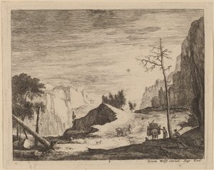 Mountainous Landscape with a Cart: pl.8 by Roelant Roghman and Melchior Küsel