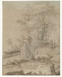 Rocky Landscape with Waterfall