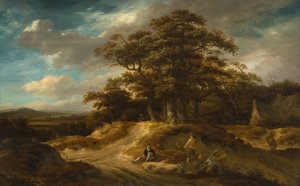 Travellers at the Edge of a Village by Roelof Van Vries