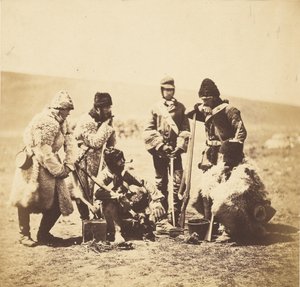 Capt. Pechell & Men of the 77th Regiment - Winter Dress by Roger Fenton