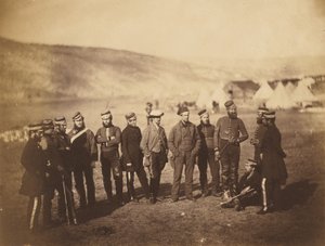 Major Burton and Officers of the 5th Dragoon Guards by Roger Fenton