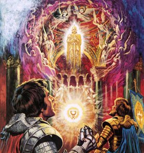 Sir Percival and Sir Bors Witnessing the Vanishing of the Holy Grail by Roger Payne