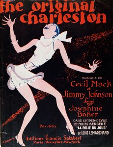 Josephine Baker dancing the Charleston, poster advertising a show at the Folies Bergere by Roger de Valerio