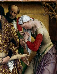 Deposition or descent from the cross. Detail of Saint Mary Magdalene. Altarpiece by Rogier van der Weyden by Rogier van der Weyden