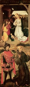 Triptych of the Calvary (left panel, the Nativity in the upper section, Saint Francis of Assisi and Possibly Saint Julian the Hospitaller in the Lower Section) by Rogier van der Weyden