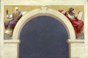 Sketch for Saint-François-Xavier Church: Moses and Aaron, between 1874 and 1876 by Romain Cazes