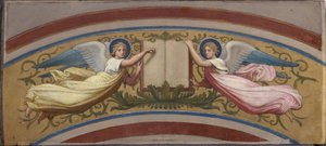 Sketch for Saint-François-Xavier Church: The Book of the Gospels Supported by Two Angels, between 1874 and 1876 by Romain Cazes