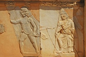 Bas-reliefs on the Proscenium of the Roman theatre, Sabratha, Libya, 2nd century AD