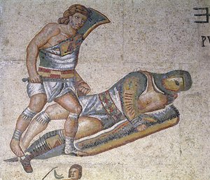 Battle between Gladiators (detail) by Roman