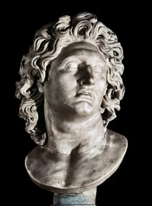 Bust of Alexander the Great (356-323 BC), King of Macedonia and Conqueror of Persia. Roman Copy of a Greek Original, 3rd-2nd Century BC (Marble) by Roman