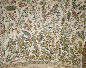 Ceiling decoration with flowers and birds