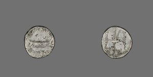 Denarius depicting a Galley by Roman