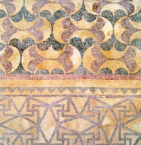 Detail of Geometric Tilework, House of Theseus, Paphos, Cyprus by Roman