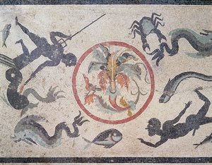 Fishermen and Sea Creatures, 1st Century AD by Roman