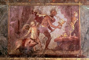 Fresco from Villa of Mysteries, Pompeii by Roman