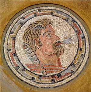 Head of a Man, Roman Mosaic from the House of Orpheus, 3rd Century AD