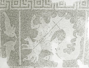 Hellenistic Pebble Mosaic of Scylla and Charybdis Guarding the Strait, Detail of Scylla, House of Dionysos, Paphos, Cyprus by Roman