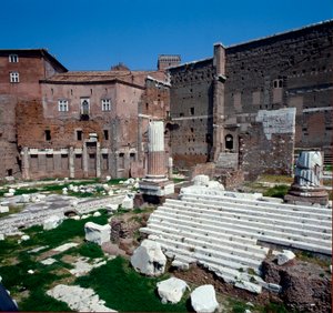 Imperial Forum: View of the Temple of Avenger Mars (2 BC) by Roman