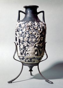 Little Amphora Called Blue Vase Showing a Dionysian Scene