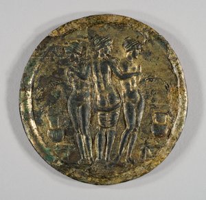 Mirror with Representation of the Three Graces, 2nd century by Roman