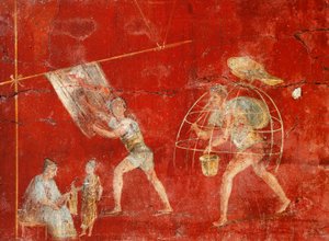 Pillar Fresco Depicting Wool Manufacturing, from Pompeii, Fullonica of Veranio Ipseo by Roman