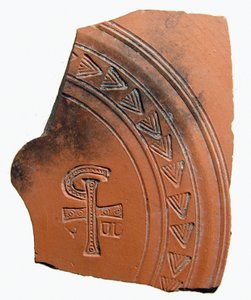 Pottery Sherd with Abbreviation for the Name of Jesus Christ, North Africa by Roman