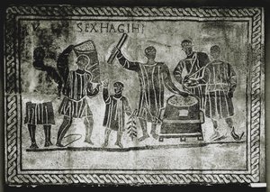 Roman Art: Measuring the Grain (Corn). The Corn Dole by Gaius Gracchus, 2nd Century AD by Roman