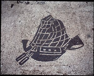 Roman Art: Ship Mosaic of the Corporation des gens de la mer, Place des Corporations