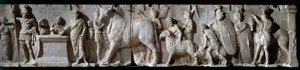 Roman Art: Altar of Domitius Ahenobarbus. 100 BC. Scene of Sacrifice to the God Mars