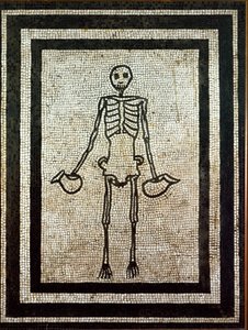 Roman Art: Skeleton Holding Two Jugs
