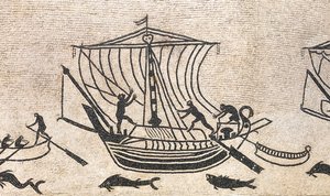 Ship approaching a port (detail)