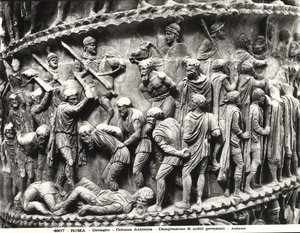 The Beheading of German Nobles, (detail) from the Column of Marcus Aurelius by Roman