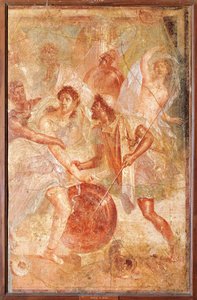 Ulysses and Diomedes Recognizing Achilles Disguised as the Female Pyrrha among the Daughters of Lycomedes at Skyros by Roman