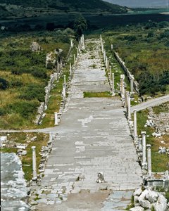 View of the Port Way connecting the port to the theatre, 2nd century by Roman