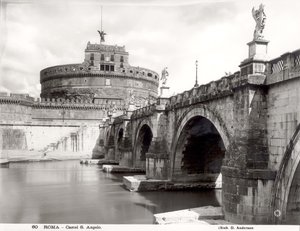 View of the Castle and the Bridge from the Banks of the Tiber by Roman