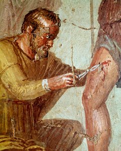 Wounded Aeneas is treated by Iapyx helped by Venus by Roman
